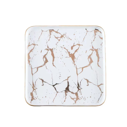 Creative Steak Square Tableware Set Marble Western Dish Ceramic Dish Plate Dish Sushi Desserts Tray