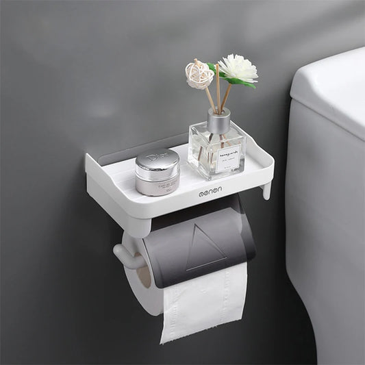 Waterproof Toilet Paper Holder, Wall Mount Shelf, Toilet Paper Tray, Roll Paper Towel Holder Case, Tube Storage Box
