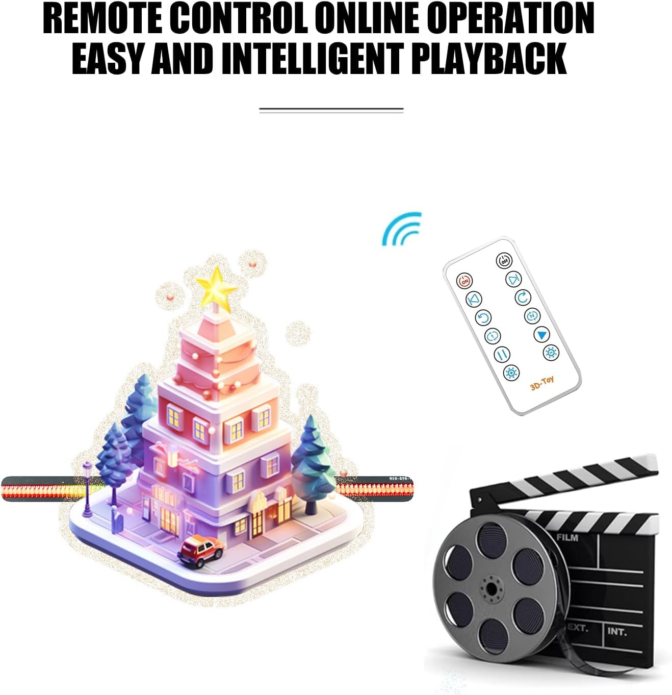 3D Hologram Fan,4.3 Inch Picture Fan Spinner with Wifi +Remote ,Hologram Projector HD LED with 700 Video Library ,Holographic Fan for Halloween，Home Decorations，Anime Character Projection，Parties