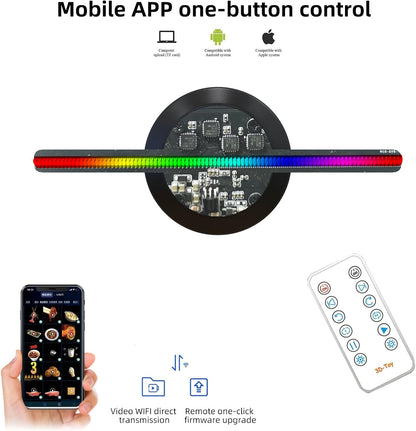 3D Hologram Fan,4.3 Inch Picture Fan Spinner with Wifi +Remote ,Hologram Projector HD LED with 700 Video Library ,Holographic Fan for Halloween，Home Decorations，Anime Character Projection，Parties