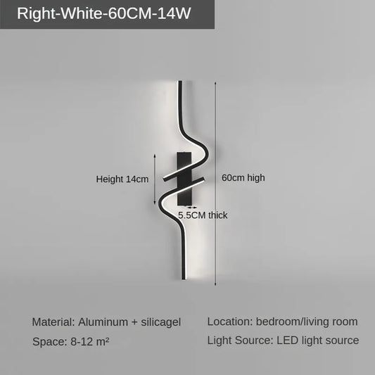 Modern Minimalist Strip Led Wall Light Bedroom Lights for Bedside Wall Sconce Led Light Living Room TV Sofa Background Wall Lamp