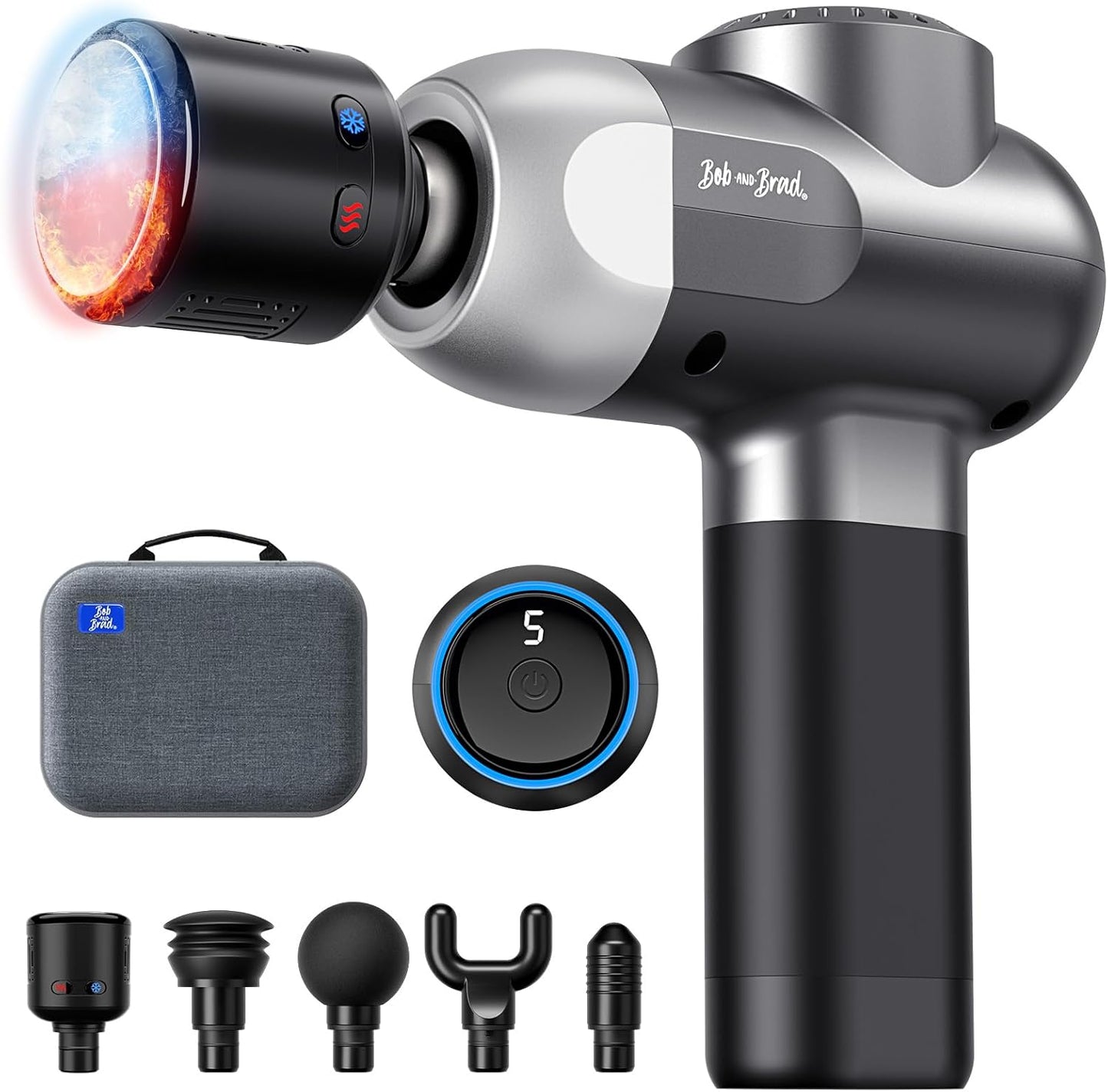 Pistolet De Massage Avec Thérapie Par Le Chaud Et Le Froid,  C2 Pro Masseur De Tissus Profonds Avec Chaleur,Pour Le Gymnase, La Maison, La Récupération, Le Soulagement De La Douleur