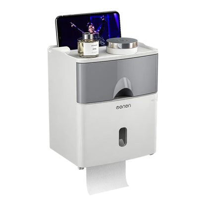Waterproof Toilet Paper Holder, Wall Mount Shelf, Toilet Paper Tray, Roll Paper Towel Holder Case, Tube Storage Box