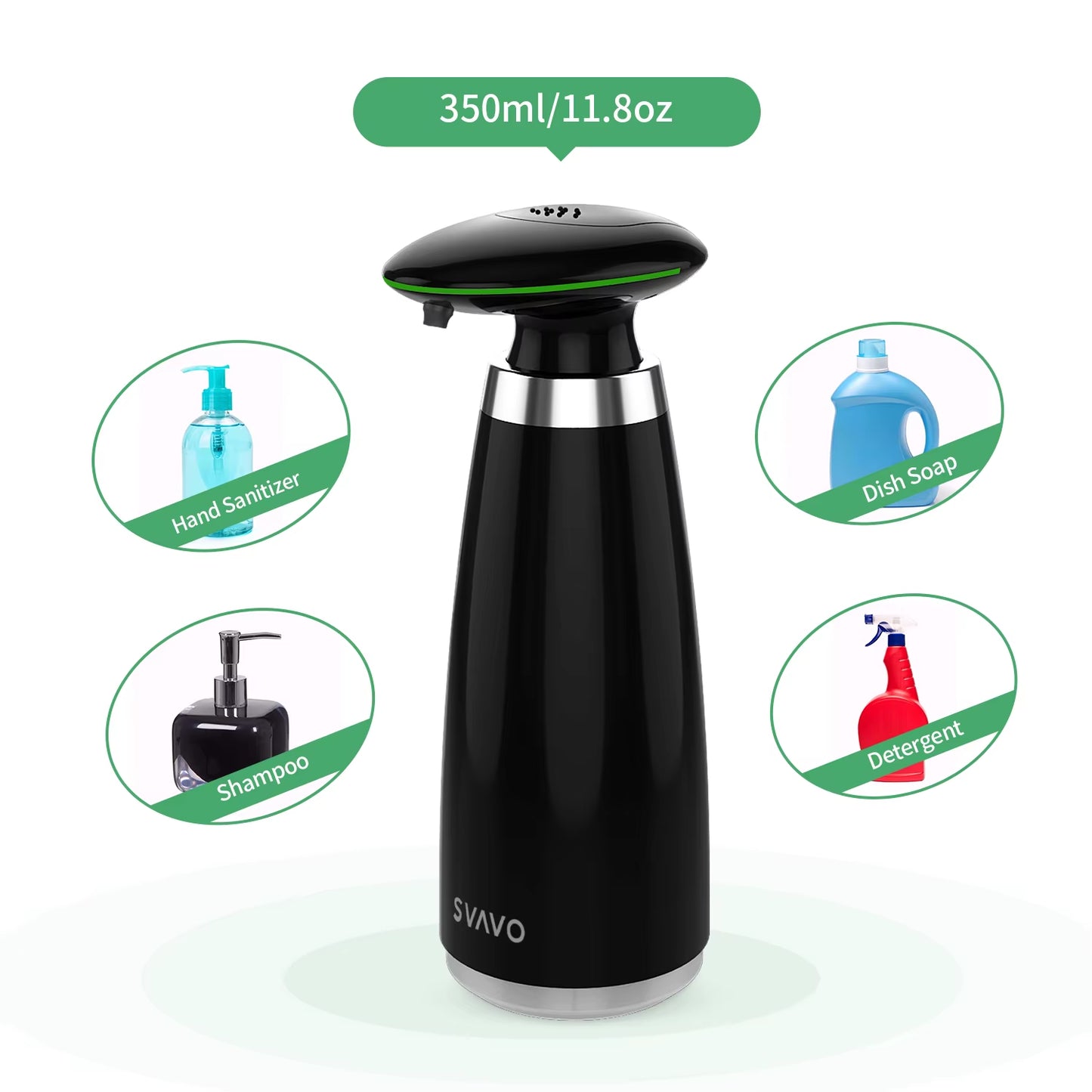 Automatic Soap Dispenser Touchless, 350Ml Battery Operated with Adjustable Soap Volume Infrared Sensor for Home Kitchen