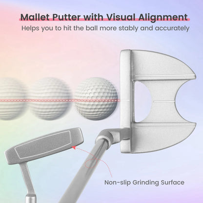 Ladies' 9 Pieces Complete Golf Club Set with 460Cc Alloy Driver