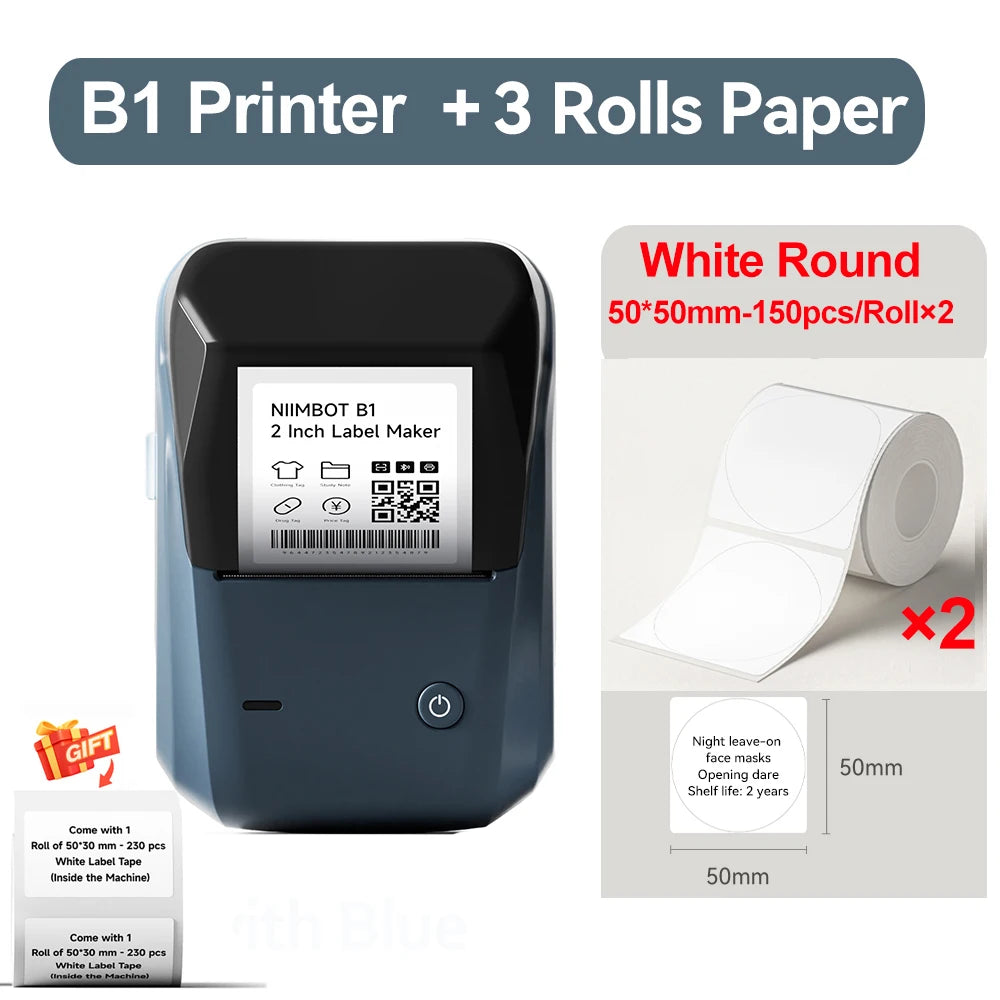 B1 Thermal Label Printer Wireless Self-Adhesive Pocket Bluetooth Inkless Label Maker for Business Price-Tag Sticker
