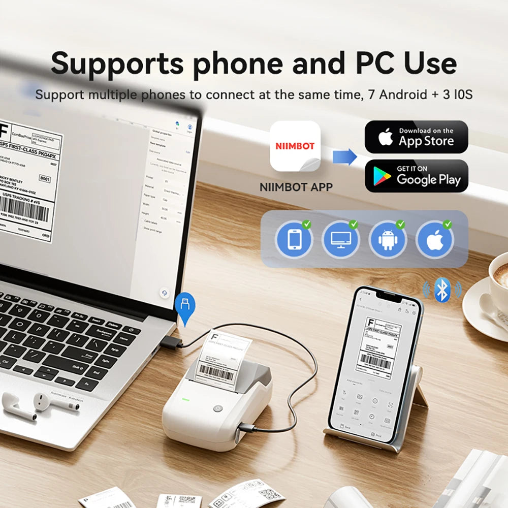 B1 Thermal Label Printer Wireless Self-Adhesive Pocket Bluetooth Inkless Label Maker for Business Price-Tag Sticker