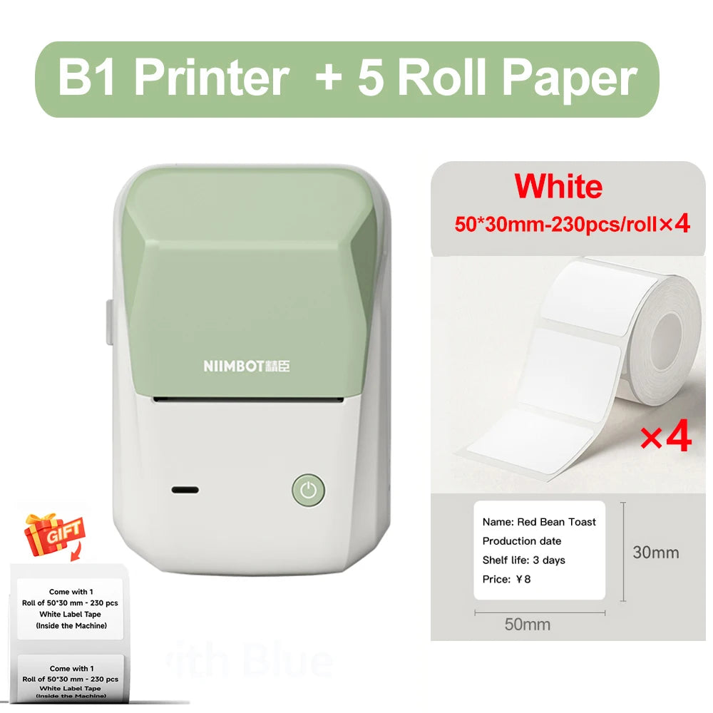 B1 Thermal Label Printer Wireless Self-Adhesive Pocket Bluetooth Inkless Label Maker for Business Price-Tag Sticker