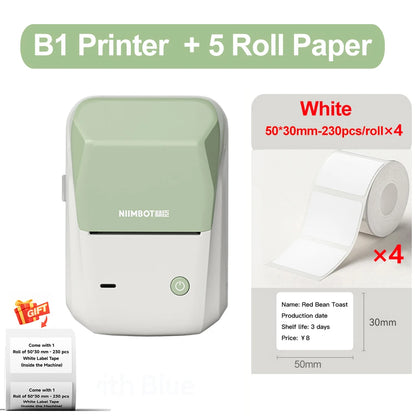 B1 Thermal Label Printer Wireless Self-Adhesive Pocket Bluetooth Inkless Label Maker for Business Price-Tag Sticker