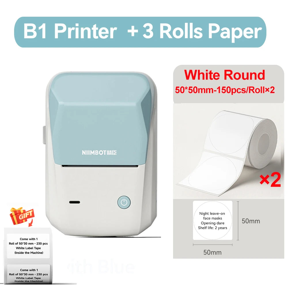 B1 Thermal Label Printer Wireless Self-Adhesive Pocket Bluetooth Inkless Label Maker for Business Price-Tag Sticker
