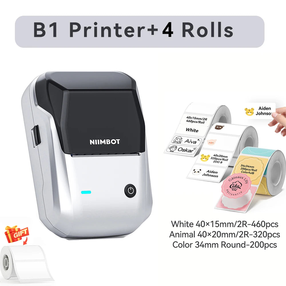 B1 Thermal Label Printer Wireless Self-Adhesive Pocket Bluetooth Inkless Label Maker for Business Price-Tag Sticker