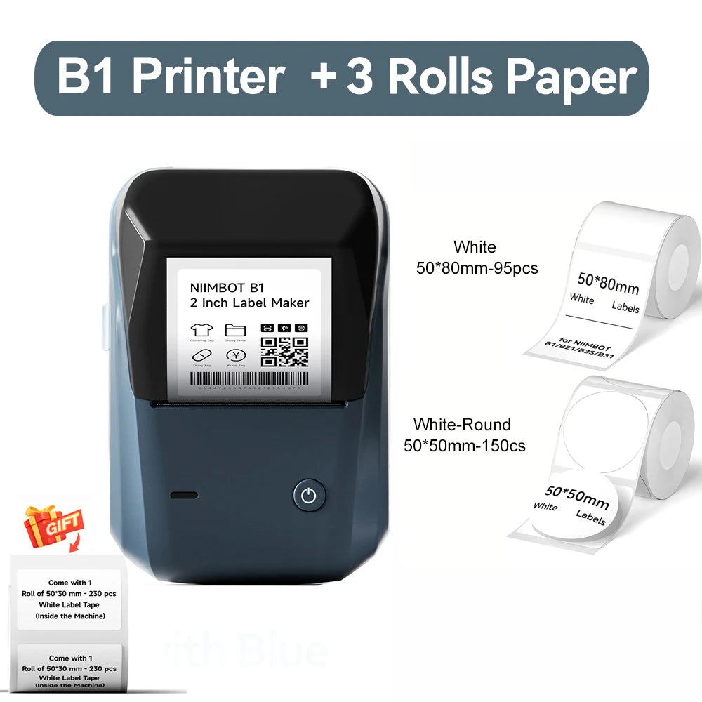 B1 Thermal Label Printer Wireless Self-Adhesive Pocket Bluetooth Inkless Label Maker for Business Price-Tag Sticker