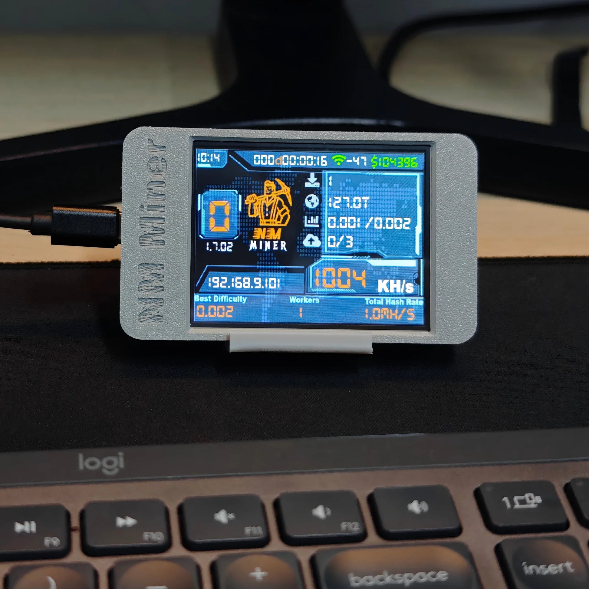 Nmminer Nerdminer V2 Hashrate 1000Kh/S Lucky Miner ESP32 2.8 Inch Smart Display Crypto Solo Lottery Bitcoin ESP32-2432S028R