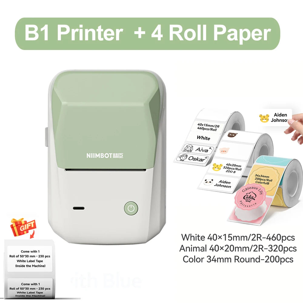 B1 Thermal Label Printer Wireless Self-Adhesive Pocket Bluetooth Inkless Label Maker for Business Price-Tag Sticker