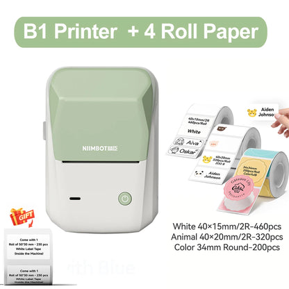 B1 Thermal Label Printer Wireless Self-Adhesive Pocket Bluetooth Inkless Label Maker for Business Price-Tag Sticker