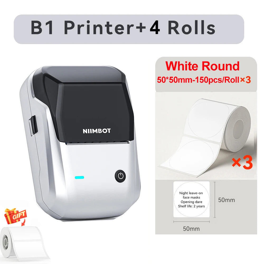 B1 Thermal Label Printer Wireless Self-Adhesive Pocket Bluetooth Inkless Label Maker for Business Price-Tag Sticker