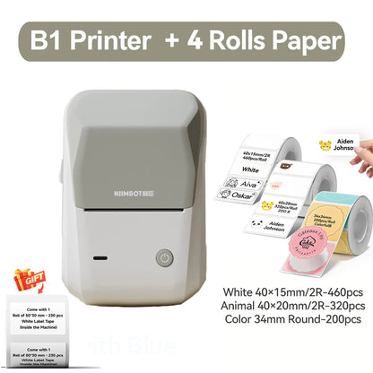 B1 Thermal Label Printer Wireless Self-Adhesive Pocket Bluetooth Inkless Label Maker for Business Price-Tag Sticker