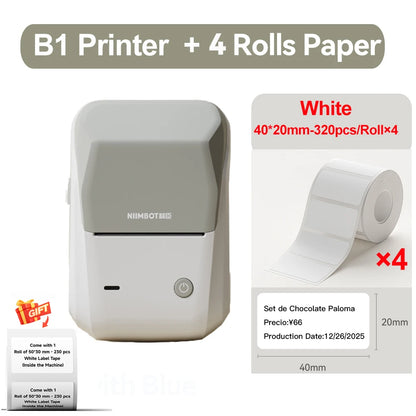 B1 Thermal Label Printer Wireless Self-Adhesive Pocket Bluetooth Inkless Label Maker for Business Price-Tag Sticker