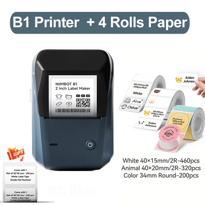 B1 Thermal Label Printer Wireless Self-Adhesive Pocket Bluetooth Inkless Label Maker for Business Price-Tag Sticker
