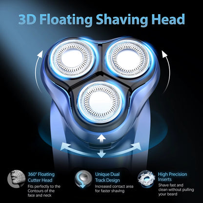 Electric Razor for Men Rechargeable Electric Shavers Rotary Portable Travel Razor Idea Gift Beard Trimmer