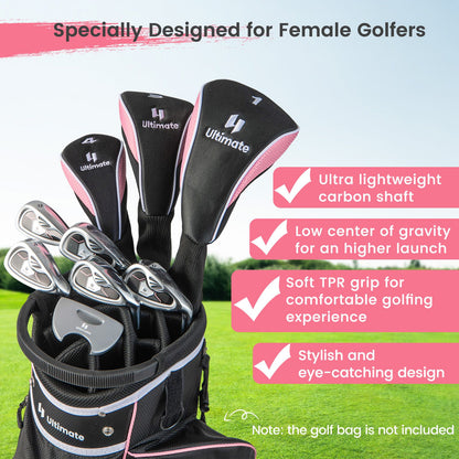 Ladies' 9 Pieces Complete Golf Club Set with 460Cc Alloy Driver