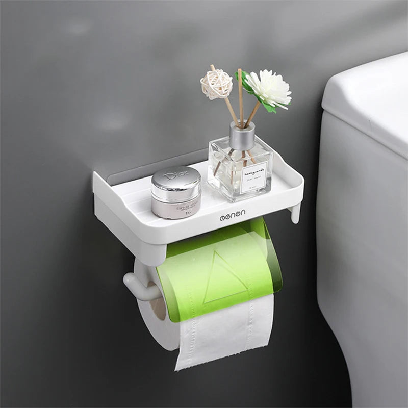 Waterproof Toilet Paper Holder, Wall Mount Shelf, Toilet Paper Tray, Roll Paper Towel Holder Case, Tube Storage Box
