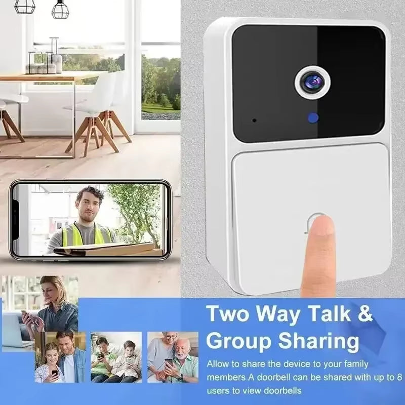 Wifi Video Doorbell Wireless Phone Intercom System Night Vision Home Security Camera Door Viewer