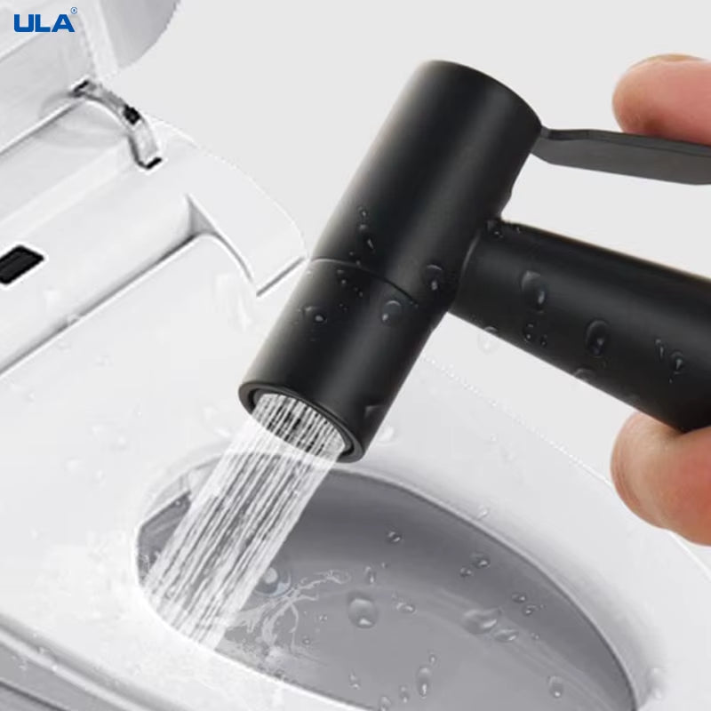 Stainless Steel Black Portable Bidet Sprayer Toilet Bidet Faucet Bathroom Shattaf Valve Jet Set Hygienic Shower for Ass