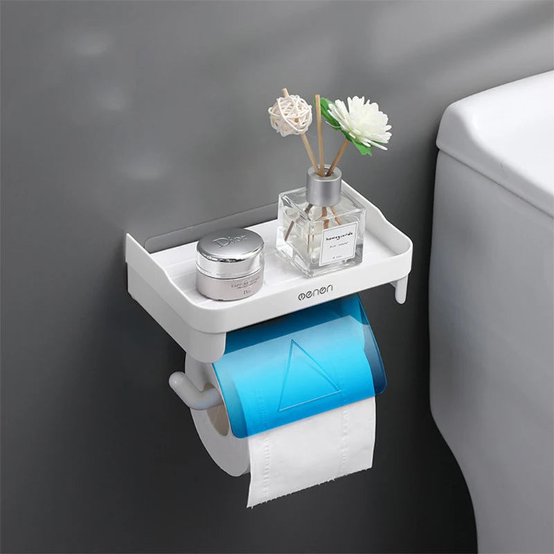 Waterproof Toilet Paper Holder, Wall Mount Shelf, Toilet Paper Tray, Roll Paper Towel Holder Case, Tube Storage Box